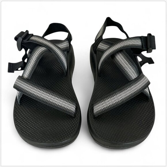 Chaco Split Gray Stripe Black Z/1 Adjustable Strap Classic Sandals New Men\'s 9W